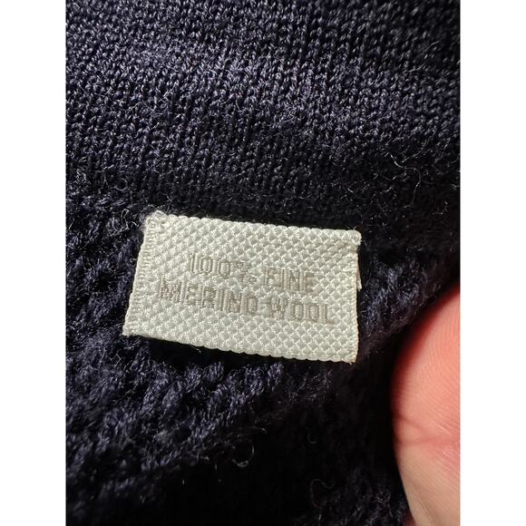 Janavi India Home 100% Merino Wool Throw Blanket Deep Navy 90x40 - Picture 4 of 4